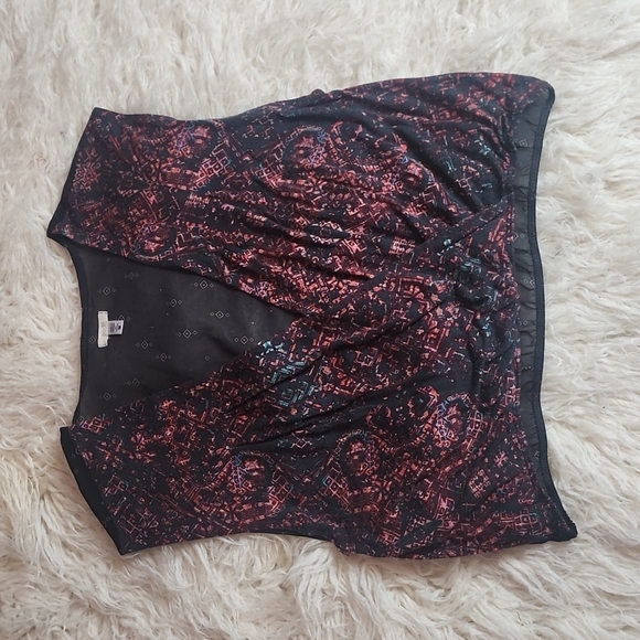 Ecote Surplice Front Mixed Boho Print Sleeveless Chiffon Back Top Medium - Picture 2 of 9